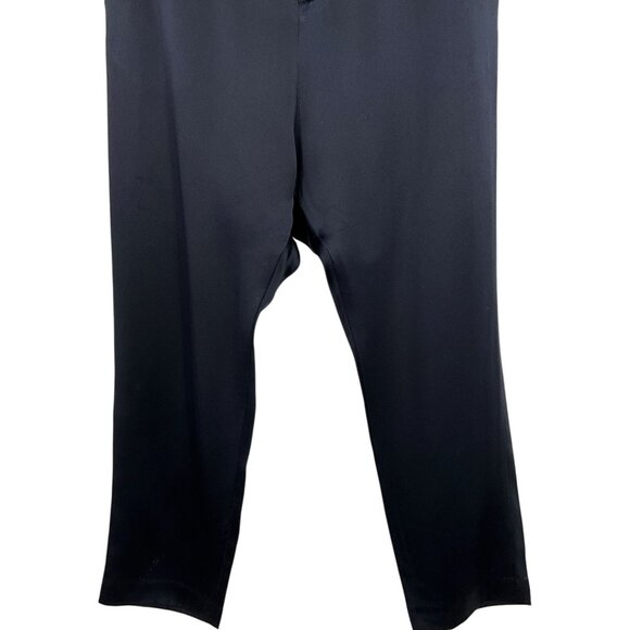 Nili Lotan Dress Pants Drop Crotch Cropped Ankle Navy 100% Silk Size 00 - Picture 3 of 7